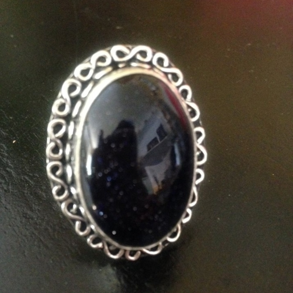 Sun Stone Sterling Silver .925 Ring Size 7.5 NEW